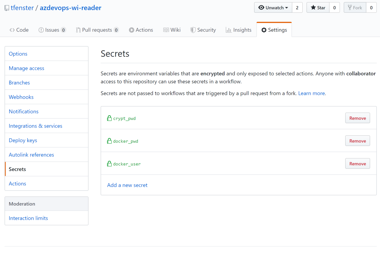 Handle secrets in Windows based GitHub actions and Docker containers